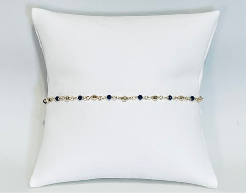 14k Yellow Gold Sapphire Bead Bracelet