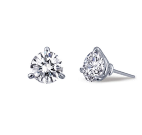 Sterling Silver Platinum Overlay Martini CZ 2.0 CT Earrings