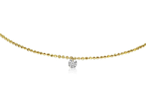 14k Yellow Gold Diamond .15 CTS Necklace