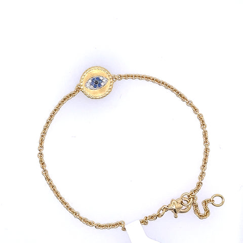 18K Yellow Gold Evil Eye Diamond Bracelet