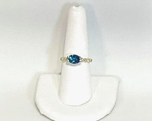 14K Yellow Gold London Blue Topaz Ring