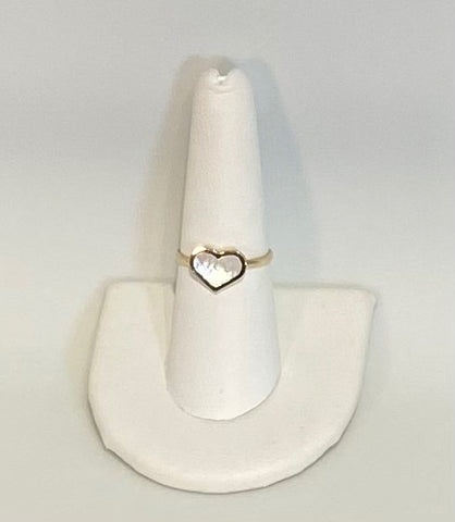 14K Yellow Gold Mother of Pearl Inlay Ring
