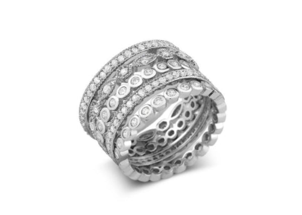 Sterling Silver Gold Overlay Stackable CZ Ring