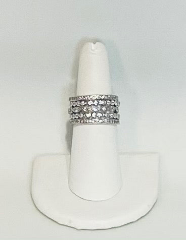 Sterling Silver Gold Overlay Stackable CZ Ring